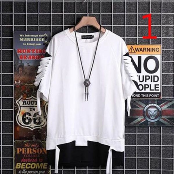 

new 2021 casual compassionate five-point sleeve hong kong style loose round neck student creative t-shirt 3zfp, White;black