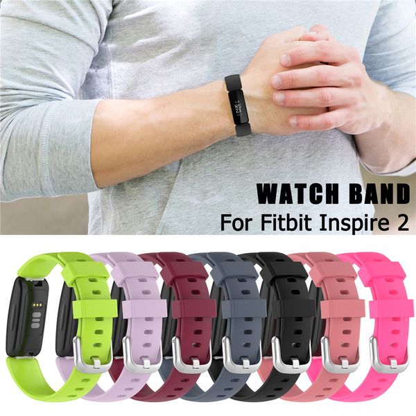 Ersatz-Armbandband für Fitbit Inspire 2 Strap Armband für Inspire2 Silikonschleife Smart Watch Zubehör Verstellbarer Gürtel