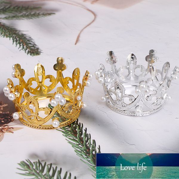 Decorazione per torte Accessori per la cottura Tiara di perle di cristallo Accessori per capelli per bambini Decorazione per torta per feste di compleanno per matrimoni Prezzo di fabbrica design esperto Qualità