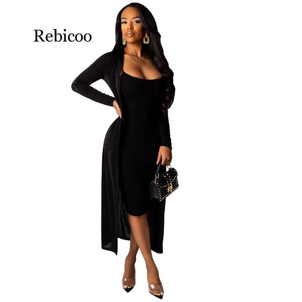 

two piece dress autumn winter velvet outfits women spaghetti strap bandage and long sleeve maxi open stitch casual tracksuits, White