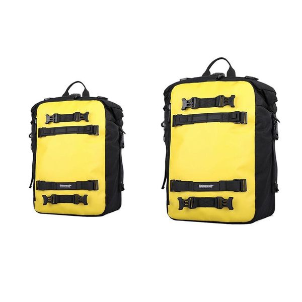 

tools rhinowalk 2 pcs pannier bag waterproof motorbike mtb road rear rack cycling seat backpack yellow, 10l & 20l