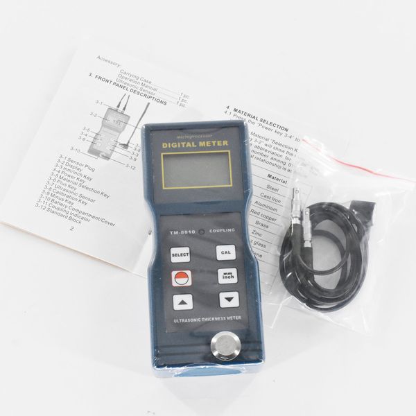 

high resolution ultrasonic thickness meter tm-8810 11 kinds of materials steel aluminum cast iron thickness tester