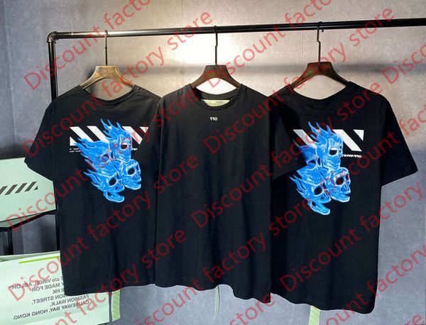 

summer 2020ss high version skull fabric fixed weaving and dyeing men's youth short sleeve t-shirt, White;black