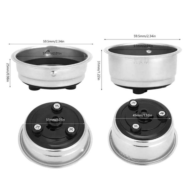 

coffee filters friendly detachable stainless steel filter basket strainer machine accessories for home office(single double p15f