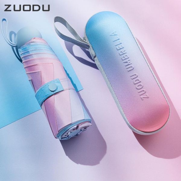 

umbrellas zuodu mini pocket ladies parasol uv protection folding women cute umbrella sun rain small windproof travel g5g