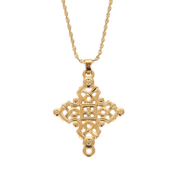 

big gold cross necklaces for women men ethiopian crosses charm pendant religion jewelry gifts, Silver