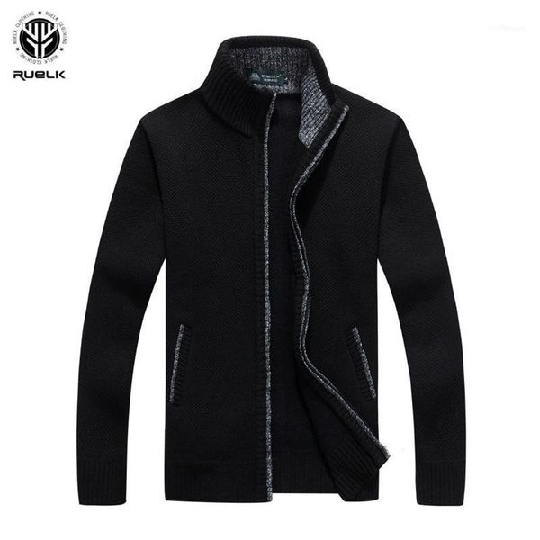 

men's sweaters ruelk 2021 winter thick knitted sweater coat off long sleeve cardigan fleece full zip male causal plus size clothi, White;black