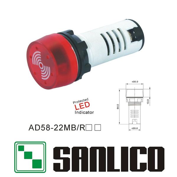 

smart home control indicator light signal lamp flash buzzer acoustooptical buzzerphone alarm ad58(ad16 ad22 ad11 ad17)-22mb/r 22mm