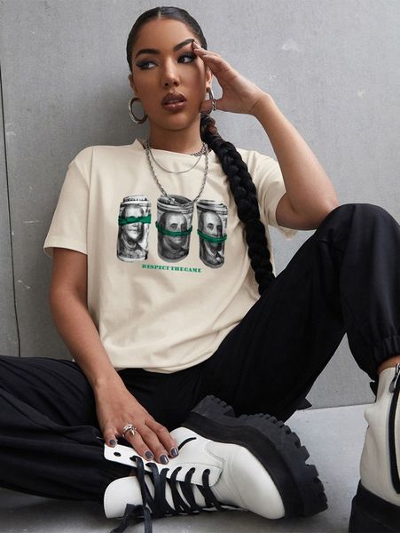 

letter graphic drop shoulder tee o74r#, White