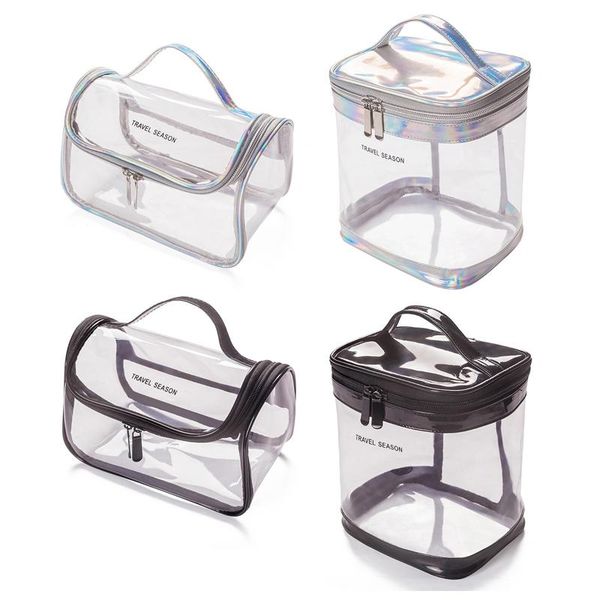 

2pcs transparent cosmetic bag waterproof travel portable toiletry bag zipper makeup pouch