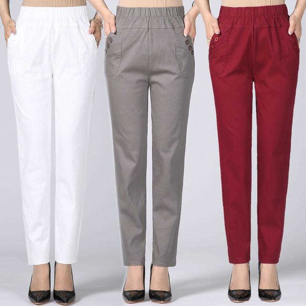 Plus Größe 5XL Gerade Frauen Hosen Casual Stretch Baumwolle Hosen Frauen Pantalon Femme Arbeit Büro Damen Hohe Taille Hosen C4315 Q0801