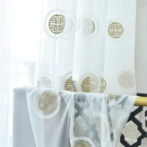 

chinese style embroidered sheer curtains for living room modern selling sheer for kitchen drapes