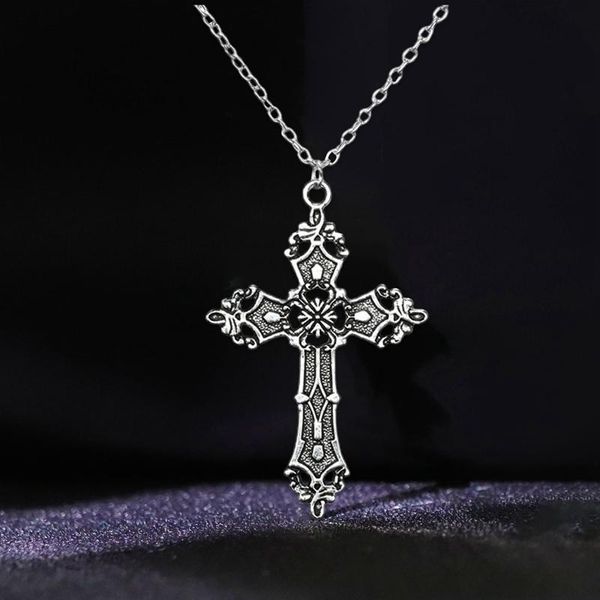 

pendant necklaces retro christ baroque cross necklace vintage bohemian gothic, Silver