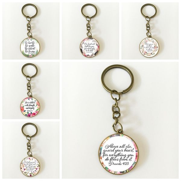 

factory gotpunk pattern bible time bronze keychain jewelry christmas