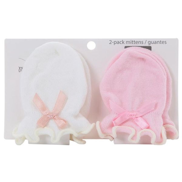 

children's mittens 2 pairs baby anti scratching soft gloves born protection face scratch infant handguard supplies wxtd, White