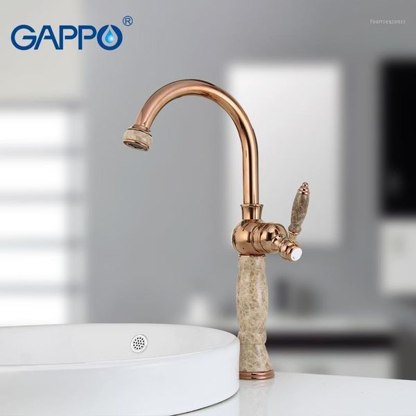 

bathroom sink faucets gappo basin faucet rose golden mixers taps waterfall mixer bath deck mounted1