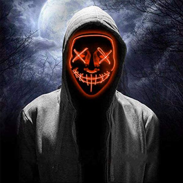 

scary led halloween mask cosplay party lighting mask masquerade light up mask