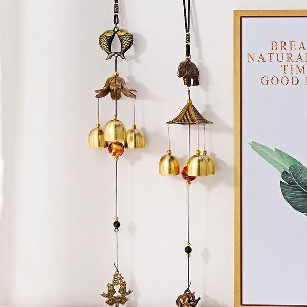 

decorative objects & figurines 1pcs antique wind chime copper yard garden outdoor living decoration metal chimes chinese oriental lucky win