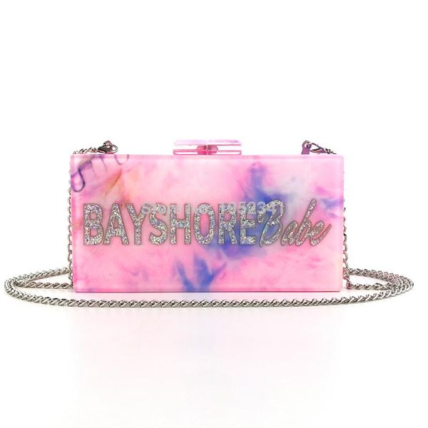 

evening bags oc4205 design tie dye acrylic clutch bag custom name for lady