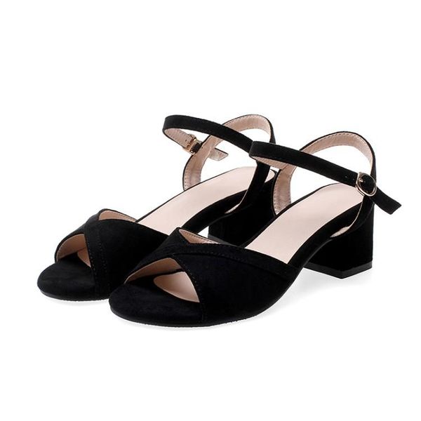 

sandals big size suede high heels women shoes woman summer ladies, Black