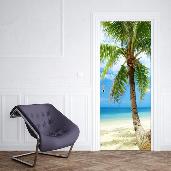 

wall stickers 3d door sticker beach huge tree for living room bedroom pvc self adhesive wallpaper waterproof