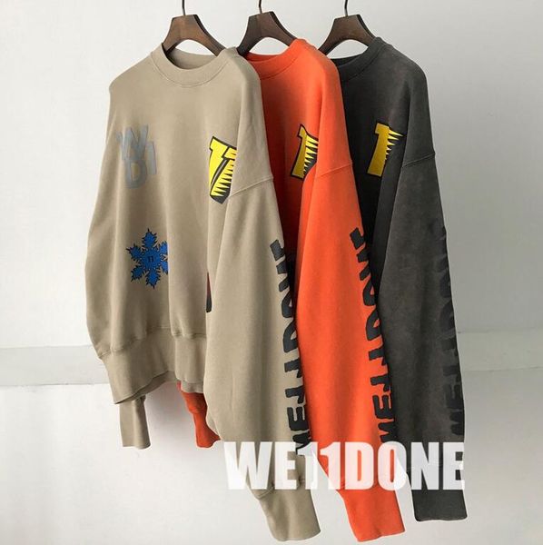 

oversize foam printing sweatshirts men women 1 crewneck hoodies, Black