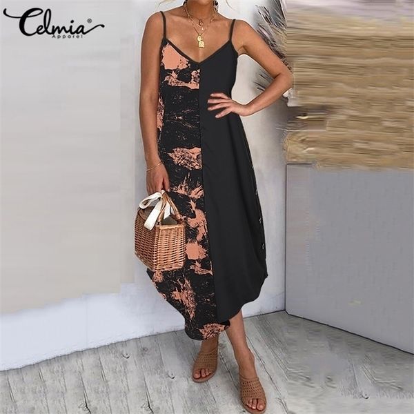 

women vintage striped patchwork maxi dress celmia summer plus size sundress casual beach party spaghetti strap vestido, Black;gray