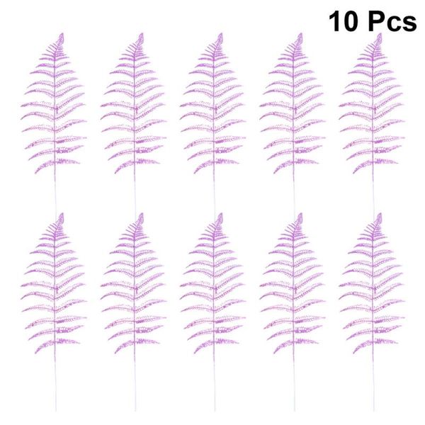 

10pcs simulation leaves plants ornament decorative plants fake adornment purple