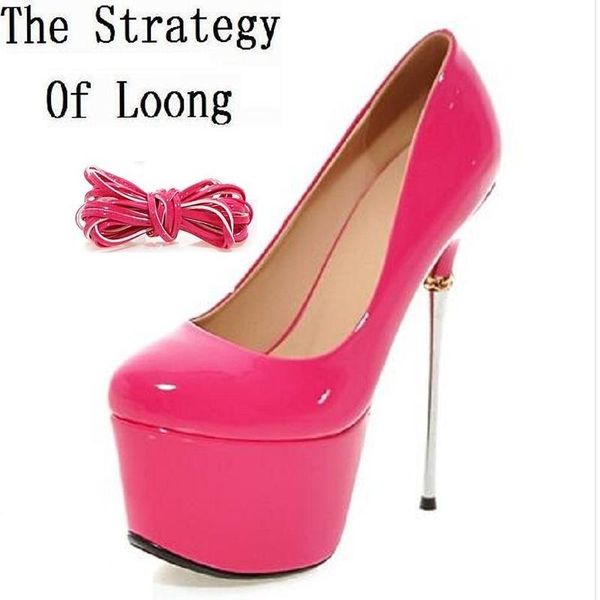 

dress shoes summer fashion plus size 42 43 women patent leather platform super high heels pumps ladies shallow cross-tied 20210305, Black