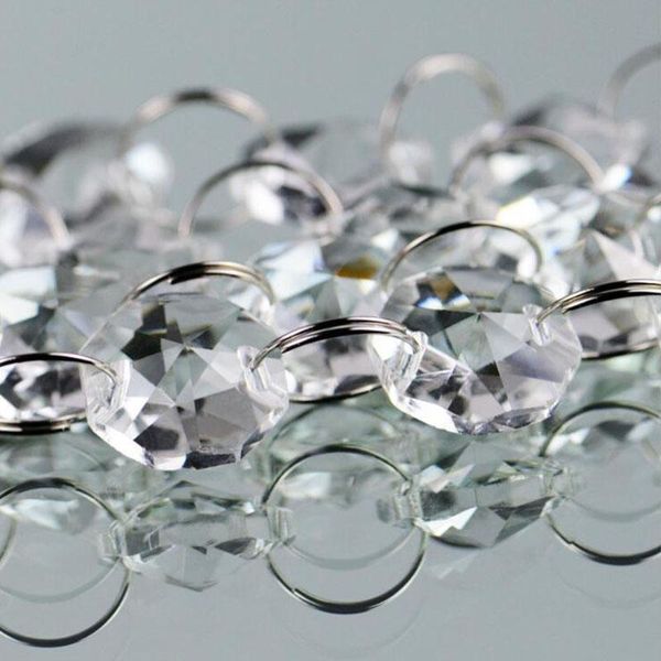

14mm 200pcs crystal octagon bead k9 crystal 2 holes wedding home decoration accessories chandelier parts glass pendant