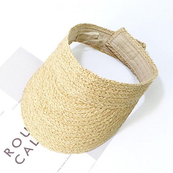 

wide brim hats summer women sun visor anti ultraviolet adjustable handwoven straw hat for outdoor, Blue;gray
