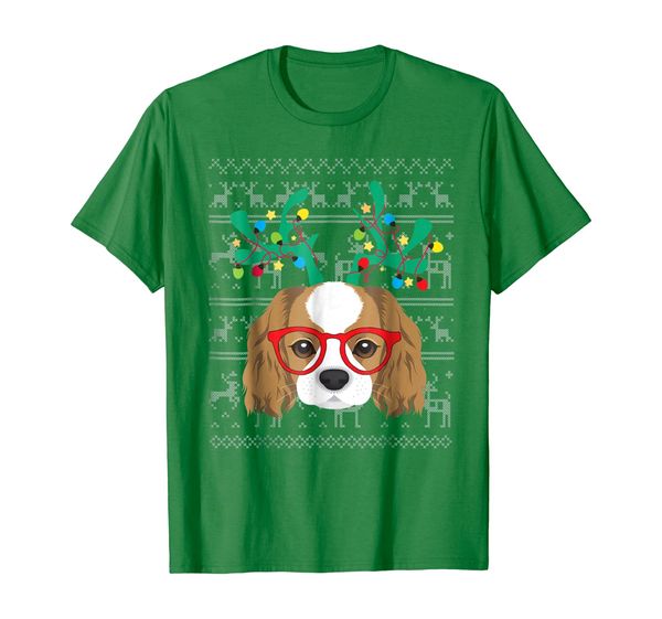 

xmas cavalier king charles spaniel dog lover t-shirt, White;black