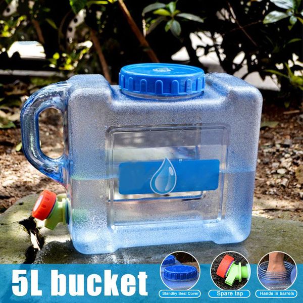 

water bottle 5l car bucket pc thickened faucet self-driving portable container fi-19ing
