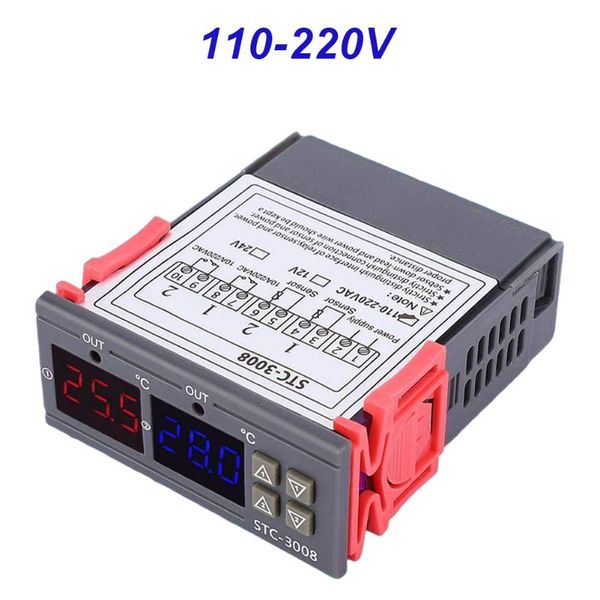

smart home control digital temperature controller stc-3008 switch ntc sensor with dual display and