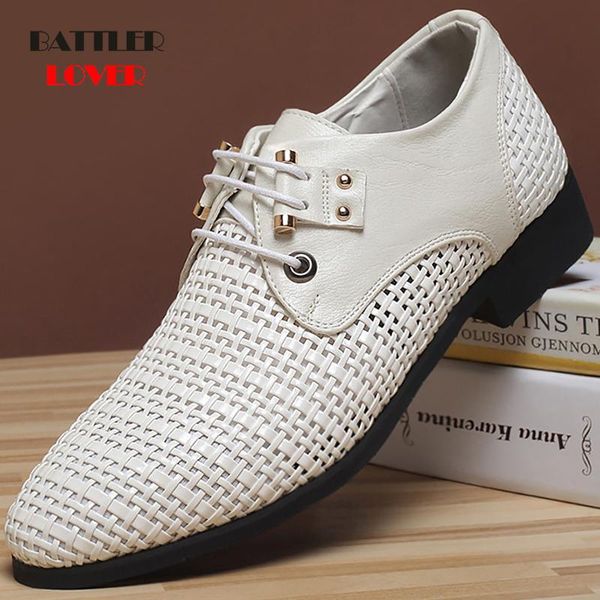 

dress shoes hollow out leather for men 2021 summer business sandals male fashion formal wedding zapatos de hombre footwear, Black