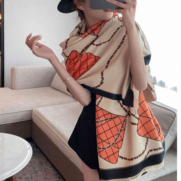 

70% off design bag jacquard new imitation cashmere scarf autumn and super long student warm bib shawl dual-purpose female korean version, Blue;gray