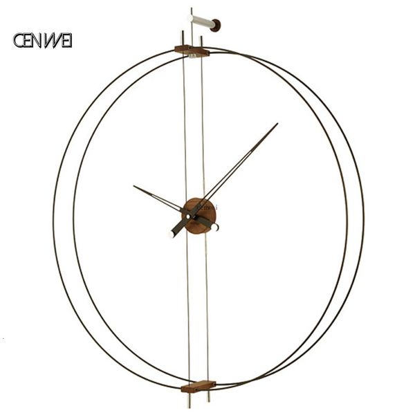 

2021 new luxo large european style wall watch 3d clcok decoration of his house walnut room be quiet modern clock horloge murale present q564