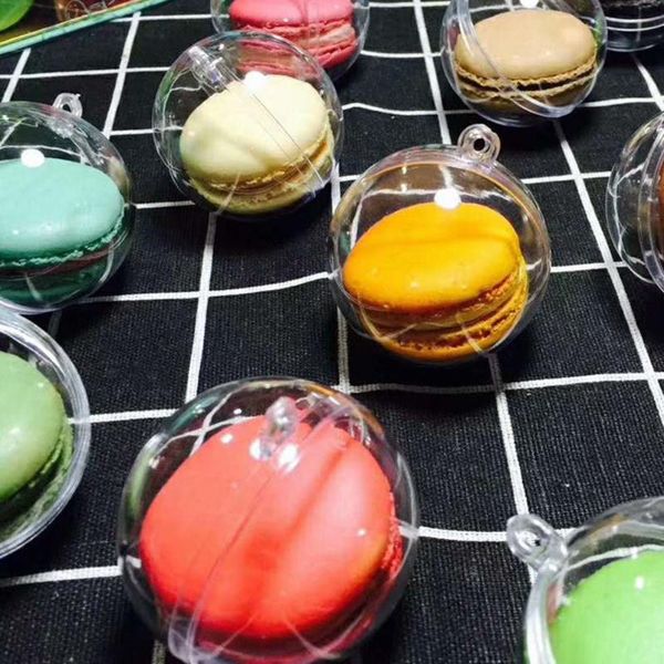 

gift wrap 15pcs transparent macarons storage ball plastic candy packing box party supplies for home wedding christmas (5cm)