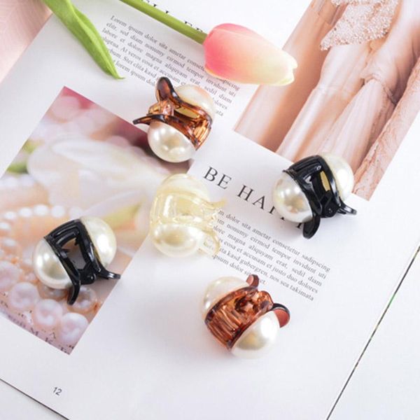 

hair clips & barrettes women's claw small hairpins clamps faux pearl mini jaw with special design and unique structure for girls, Golden;silver