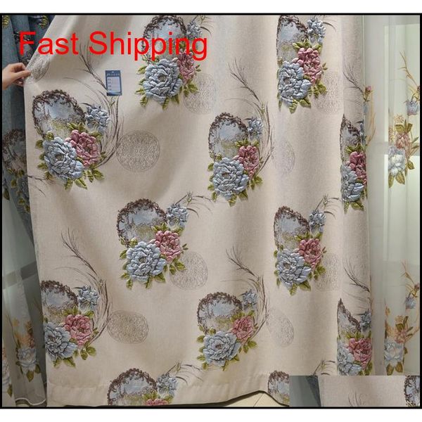 

new high-grade chenille relief jacquard curtains for living room embroidery shade curtain fabric manufacturer jllgej dhsybaby