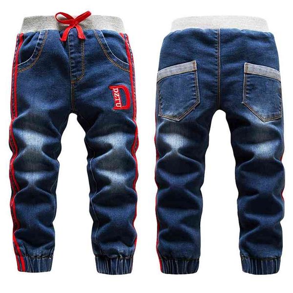 Jeans de veludo de inverno para meninos moda crianças lavando calças azuis meninas engrossar leggings quentes crianças calças de algodão macio 210622