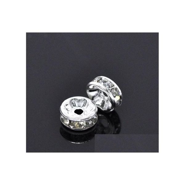 

a, silver platd 6mm flat side rhinestone rond jllzzy yy_dhhome, Bronze;silver