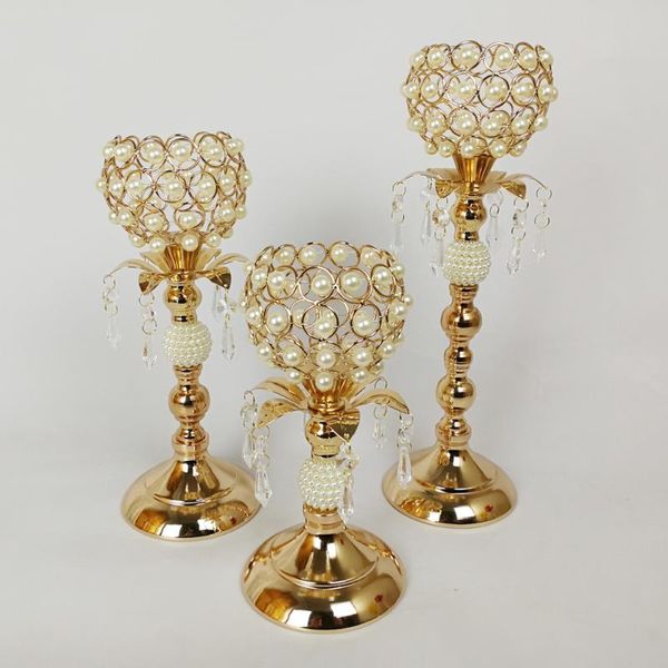 

candle holders imuwen metal holder gold pearl stand fashion wedding exquisit table candlestick party home decor