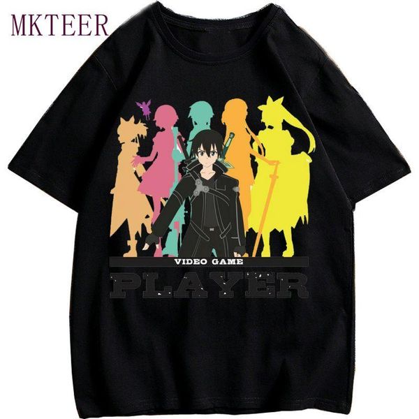 

women's t-shirt sword art online funny clothing women streetwear harajuku oversized t-shirts anime cartoon fashion graphic tees, White