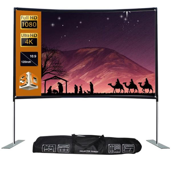 

16:9 projector screen stable base pipe connection home theater portable outdoor movie (120inch)