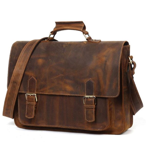

briefcases joyir men 15inch lapbriefcase genuine leather bagmale large capacity handbag messenger shoulder bag pack horse bags