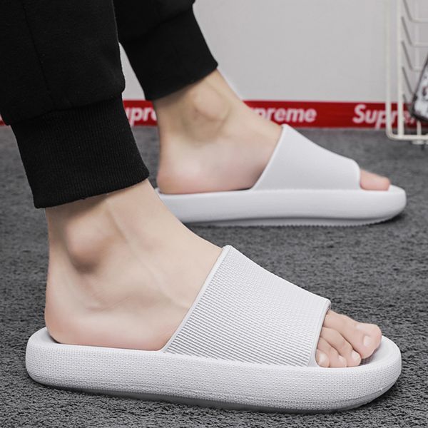

bath slippers men eva non-slip mens summer shoes platform soft slipper for home household solid beach slippers, Black