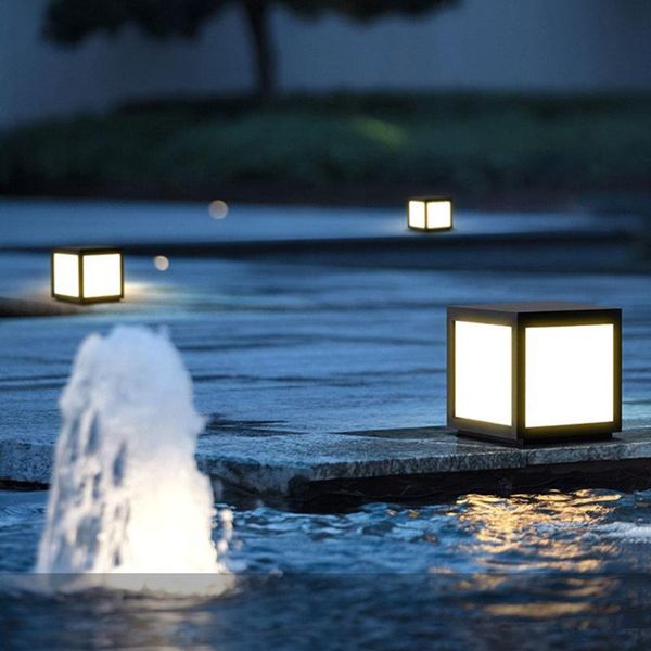 

lawn lamps waterproof led solar pillar light outdoor villa door yard fence column garden porch stigma post lights