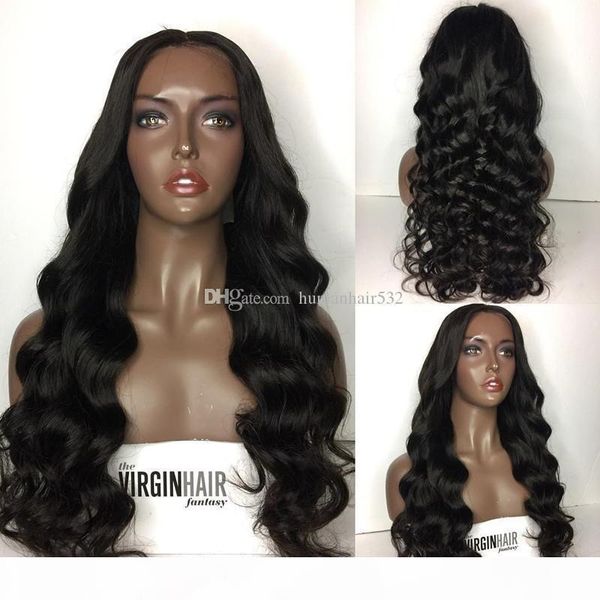 

pre plucked 150 density human hair full lace wigs black women glueless lace front human hair wigs long wavy lace frontal wig, Black;brown