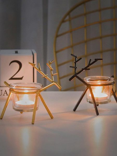 

nordic iron hanging candlestick christmas metal light candle holder stand decor handmade figurines home decoration art gift
